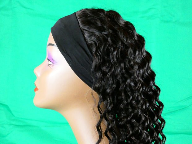 Headband Wig Brazilian Deep Wave Hair