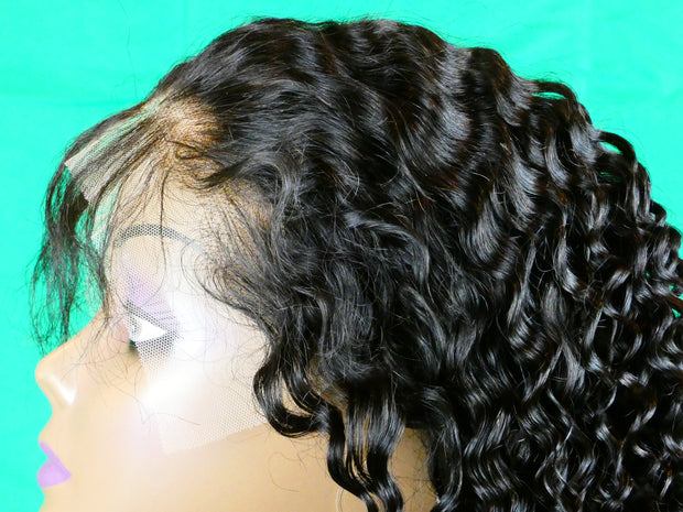 Deep Wave 13x6 Virgin Human Hair Transparent Lace Front  Wigs
